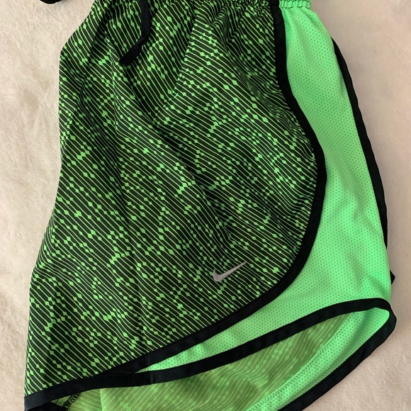 Nike neon green dri-fit running shorts with built in underwear - Picture 2 of 2